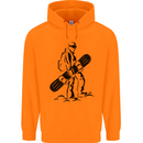 A Snowboarder Snowboarding Winter Sports Mens 80% Cotton Hoodie Orange