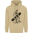 A Snowboarder Snowboarding Winter Sports Mens 80% Cotton Hoodie Sand