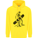 A Snowboarder Snowboarding Winter Sports Mens 80% Cotton Hoodie Yellow