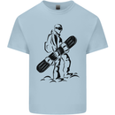 A Snowboarder Snowboarding Winter Sports Mens Cotton T-Shirt Tee Top Light Blue
