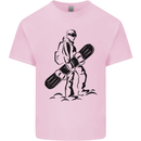 A Snowboarder Snowboarding Winter Sports Mens Cotton T-Shirt Tee Top Light Pink
