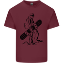 A Snowboarder Snowboarding Winter Sports Mens Cotton T-Shirt Tee Top Maroon