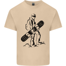 A Snowboarder Snowboarding Winter Sports Mens Cotton T-Shirt Tee Top Sand