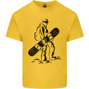 A Snowboarder Snowboarding Winter Sports Mens Cotton T-Shirt Tee Top Yellow