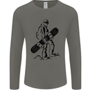 A Snowboarder Snowboarding Winter Sports Mens Long Sleeve T-Shirt Charcoal