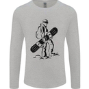 A Snowboarder Snowboarding Winter Sports Mens Long Sleeve T-Shirt Sports Grey