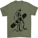 A Snowboarder Snowboarding Winter Sports Mens T-Shirt 100% Cotton Military Green