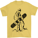 A Snowboarder Snowboarding Winter Sports Mens T-Shirt 100% Cotton Yellow