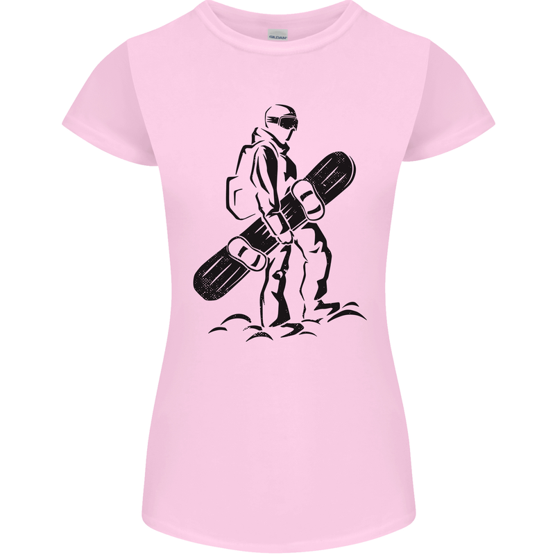 A Snowboarder Snowboarding Winter Sports Womens Petite Cut T-Shirt Light Pink