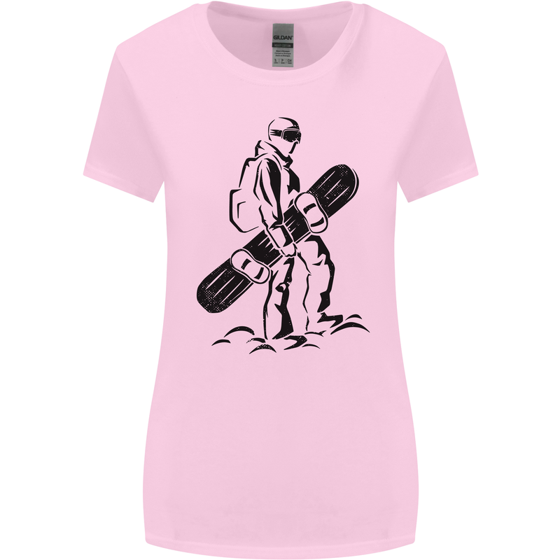A Snowboarder Snowboarding Winter Sports Womens Wider Cut T-Shirt Light Pink