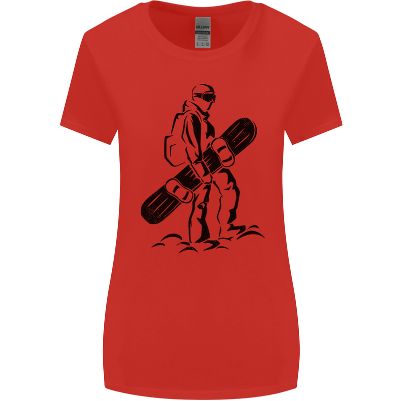A Snowboarder Snowboarding Winter Sports Womens Wider Cut T-Shirt Red
