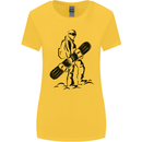 A Snowboarder Snowboarding Winter Sports Womens Wider Cut T-Shirt Yellow