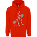 A Snowboarding Figure Snowboarder Childrens Kids Hoodie Bright Red