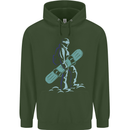 A Snowboarding Figure Snowboarder Childrens Kids Hoodie Forest Green