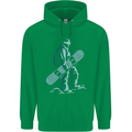 A Snowboarding Figure Snowboarder Childrens Kids Hoodie Irish Green