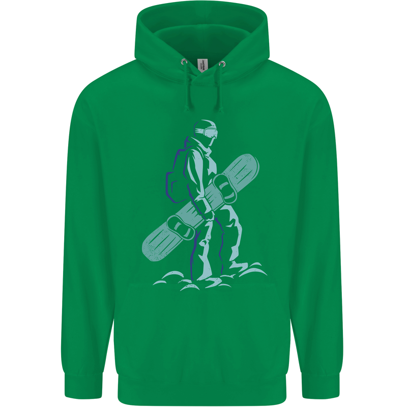 A Snowboarding Figure Snowboarder Childrens Kids Hoodie Irish Green