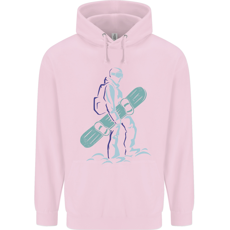 A Snowboarding Figure Snowboarder Childrens Kids Hoodie Light Pink