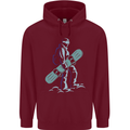 A Snowboarding Figure Snowboarder Childrens Kids Hoodie Maroon