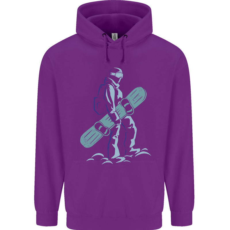 A Snowboarding Figure Snowboarder Childrens Kids Hoodie Purple