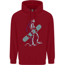 A Snowboarding Figure Snowboarder Childrens Kids Hoodie Red