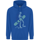 A Snowboarding Figure Snowboarder Childrens Kids Hoodie Royal Blue