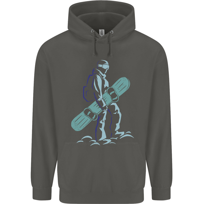 A Snowboarding Figure Snowboarder Childrens Kids Hoodie Storm Grey