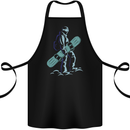 A Snowboarding Figure Snowboarder Cotton Apron 100% Organic Black