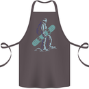 A Snowboarding Figure Snowboarder Cotton Apron 100% Organic Dark Grey