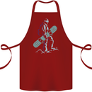 A Snowboarding Figure Snowboarder Cotton Apron 100% Organic Maroon
