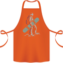 A Snowboarding Figure Snowboarder Cotton Apron 100% Organic Orange