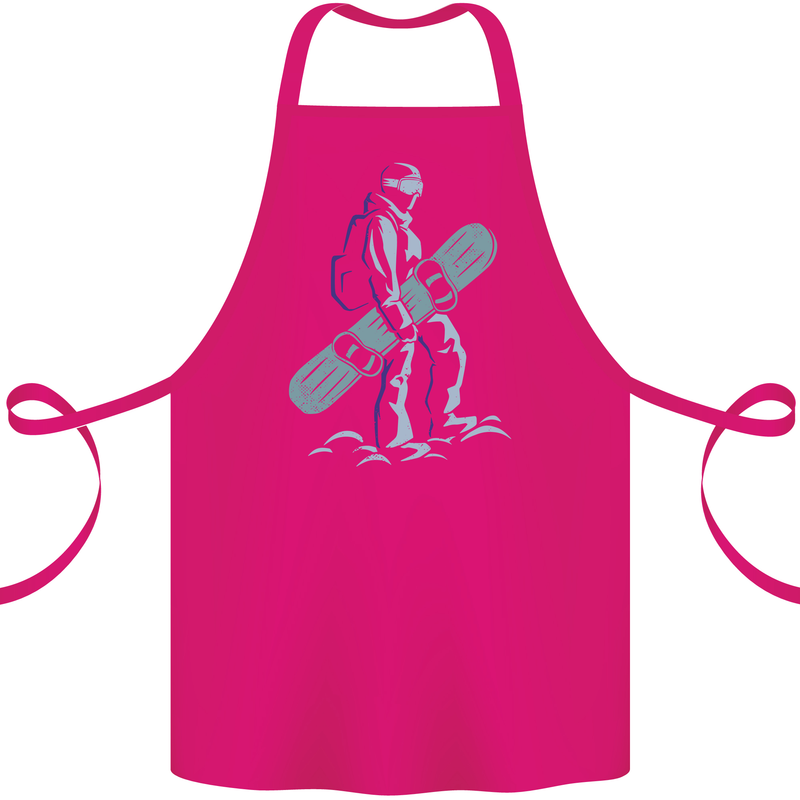 A Snowboarding Figure Snowboarder Cotton Apron 100% Organic Pink