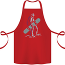 A Snowboarding Figure Snowboarder Cotton Apron 100% Organic Red
