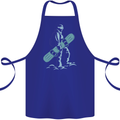 A Snowboarding Figure Snowboarder Cotton Apron 100% Organic Royal Blue