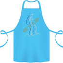 A Snowboarding Figure Snowboarder Cotton Apron 100% Organic Turquoise
