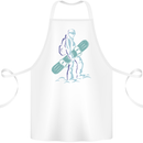 A Snowboarding Figure Snowboarder Cotton Apron 100% Organic White