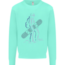 A Snowboarding Figure Snowboarder Kids Sweatshirt Jumper Peppermint