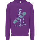 A Snowboarding Figure Snowboarder Kids Sweatshirt Jumper Purple