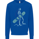 A Snowboarding Figure Snowboarder Kids Sweatshirt Jumper Royal Blue