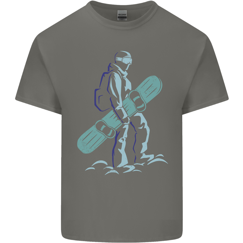 A Snowboarding Figure Snowboarder Kids T-Shirt Childrens Charcoal