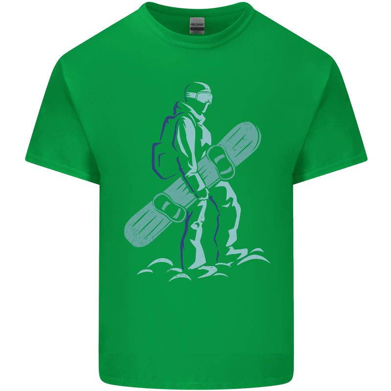 A Snowboarding Figure Snowboarder Kids T-Shirt Childrens Irish Green