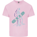 A Snowboarding Figure Snowboarder Kids T-Shirt Childrens Light Pink