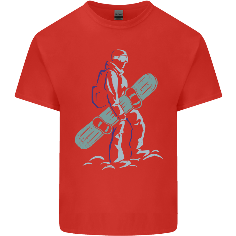 A Snowboarding Figure Snowboarder Kids T-Shirt Childrens Red