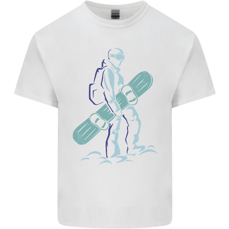 A Snowboarding Figure Snowboarder Kids T-Shirt Childrens White