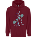 A Snowboarding Figure Snowboarder Mens 80% Cotton Hoodie Maroon