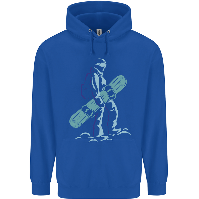 A Snowboarding Figure Snowboarder Mens 80% Cotton Hoodie Royal Blue