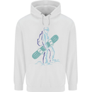 A Snowboarding Figure Snowboarder Mens 80% Cotton Hoodie White
