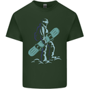 A Snowboarding Figure Snowboarder Mens Cotton T-Shirt Tee Top Forest Green
