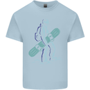 A Snowboarding Figure Snowboarder Mens Cotton T-Shirt Tee Top Light Blue