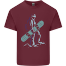 A Snowboarding Figure Snowboarder Mens Cotton T-Shirt Tee Top Maroon