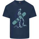 A Snowboarding Figure Snowboarder Mens Cotton T-Shirt Tee Top Navy Blue